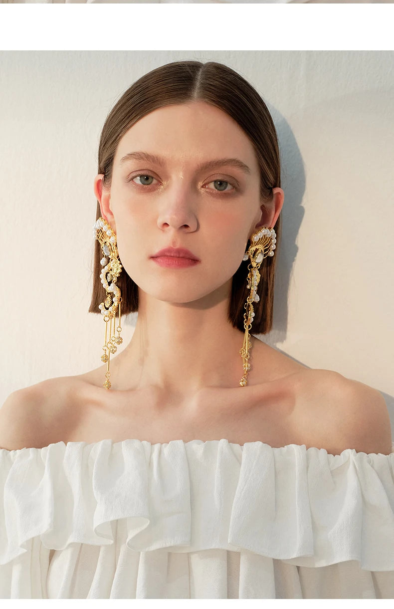 Evil Eye Long tassel eyelashes Earrings