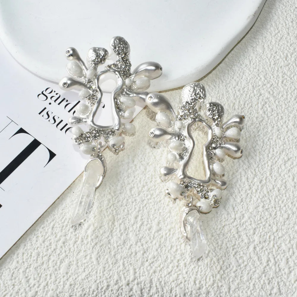 Gold Plated Crystal Dangle Earrings