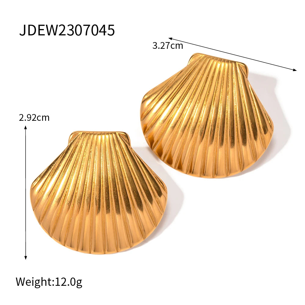 Shell Shape Gold Plated Earrings