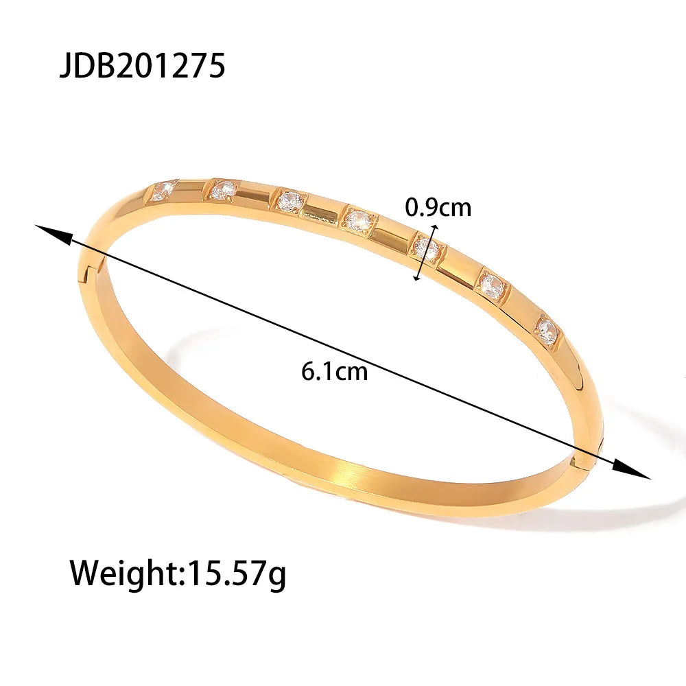 18K Gold Plated Zircon Crystal Adjustable Bracelet