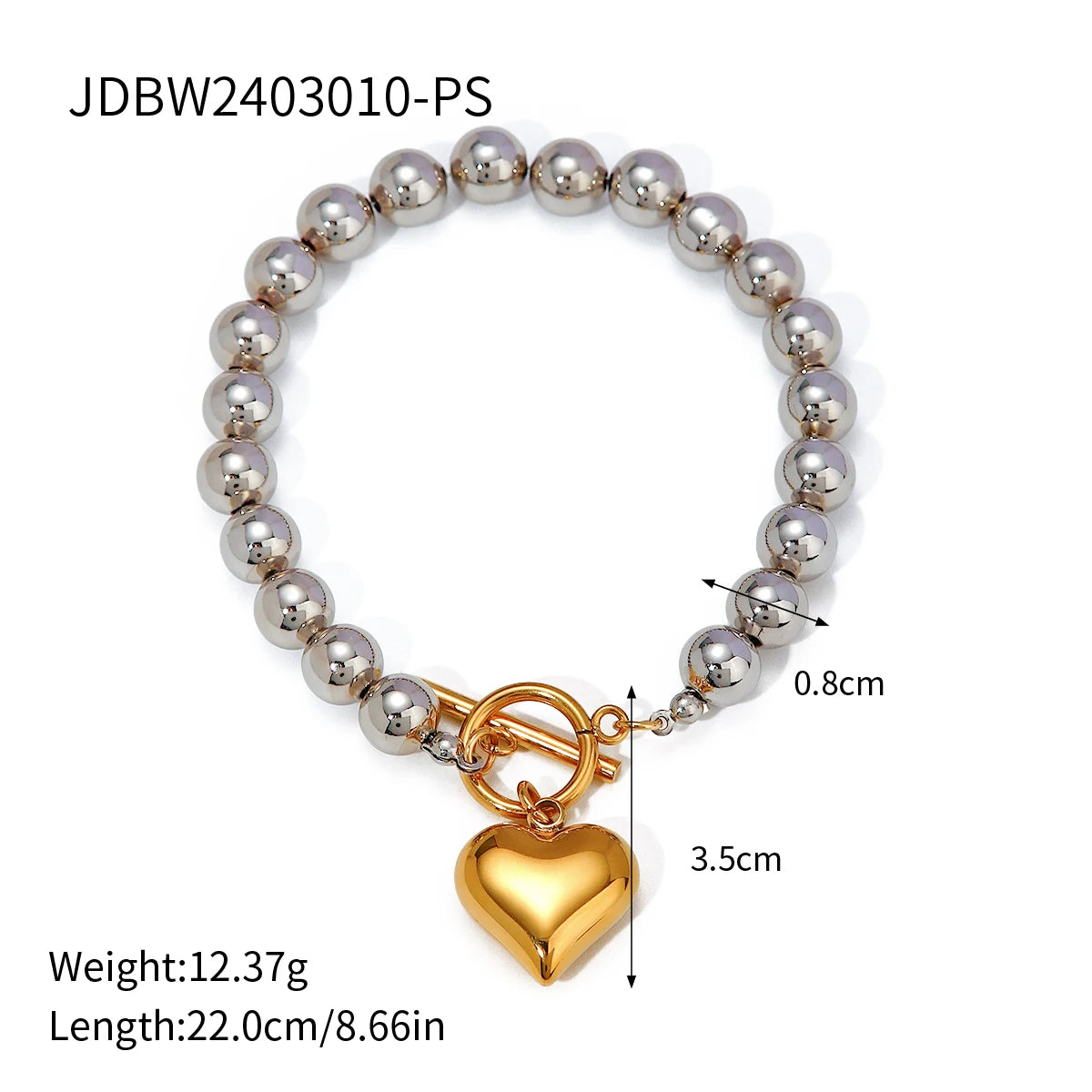 Snake Chain & Geometric Rectangular Watch Bead  & Chain Stackable Bracelet