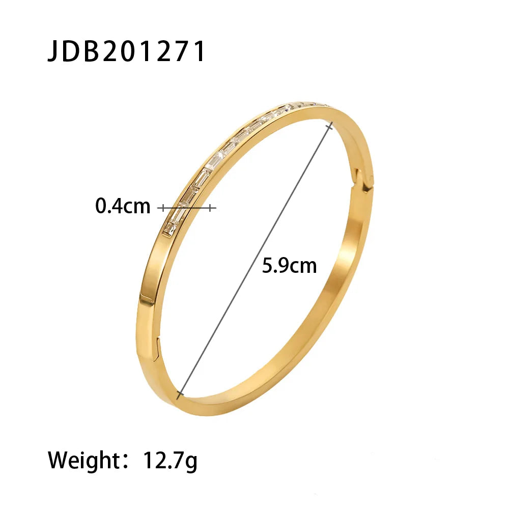 18K Gold Plated Zircon Crystal Adjustable Bracelet