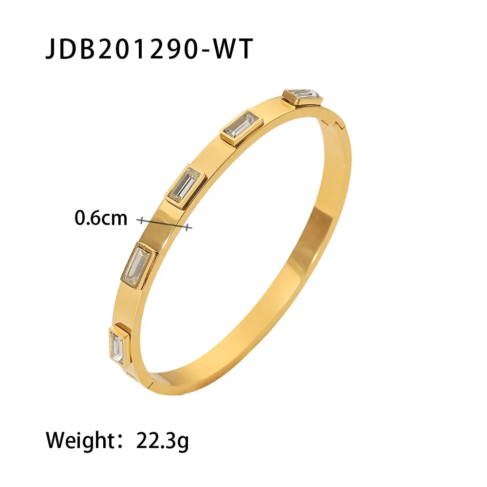 18K Gold Plated Zircon Crystal Adjustable Bracelet