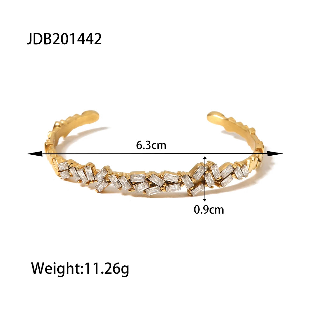 18K Gold Plated Zircon Crystal Adjustable Bracelet