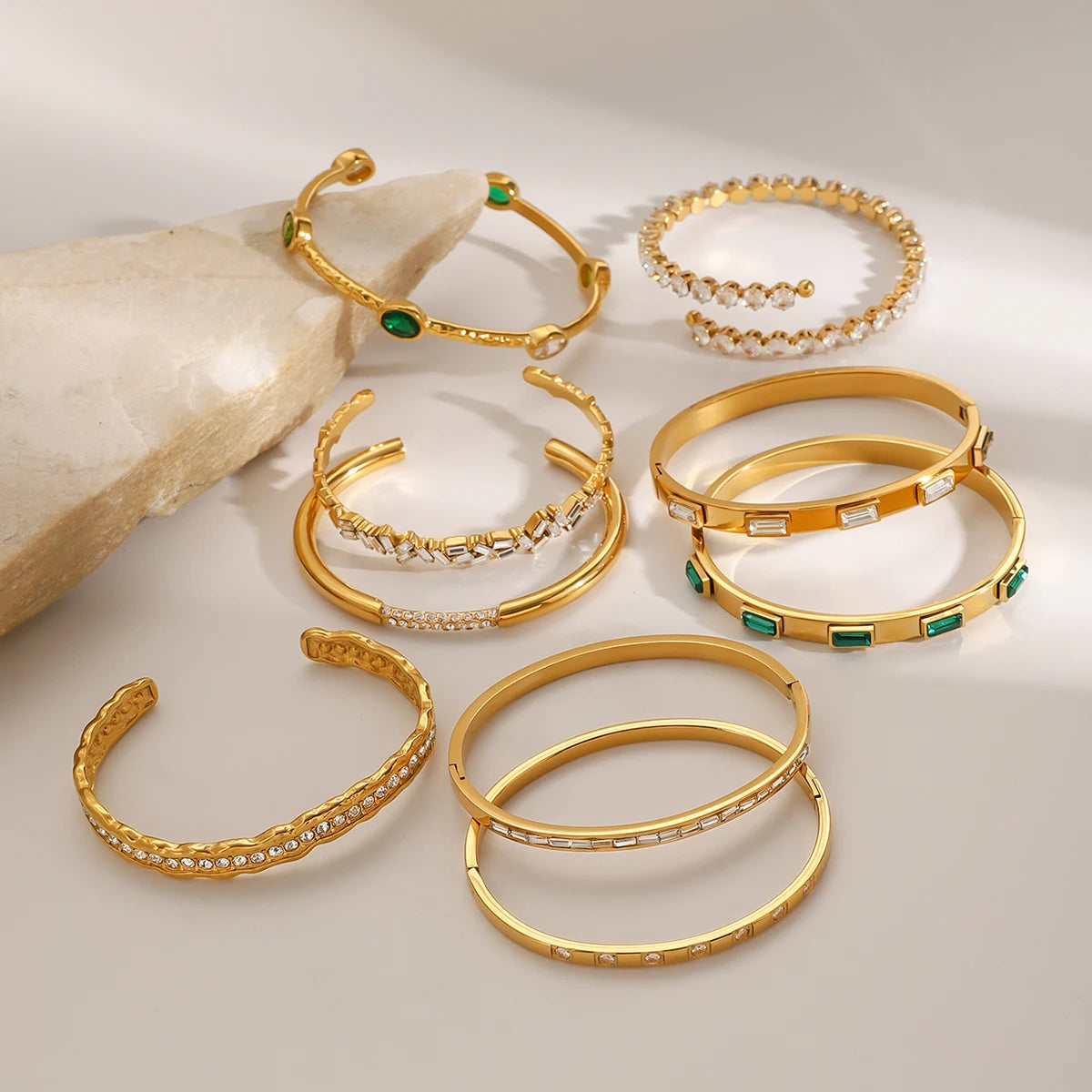 18K Gold Plated Zircon Crystal Adjustable Bracelet