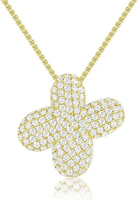 Buble chunky Initial Letter Pendant Necklaces