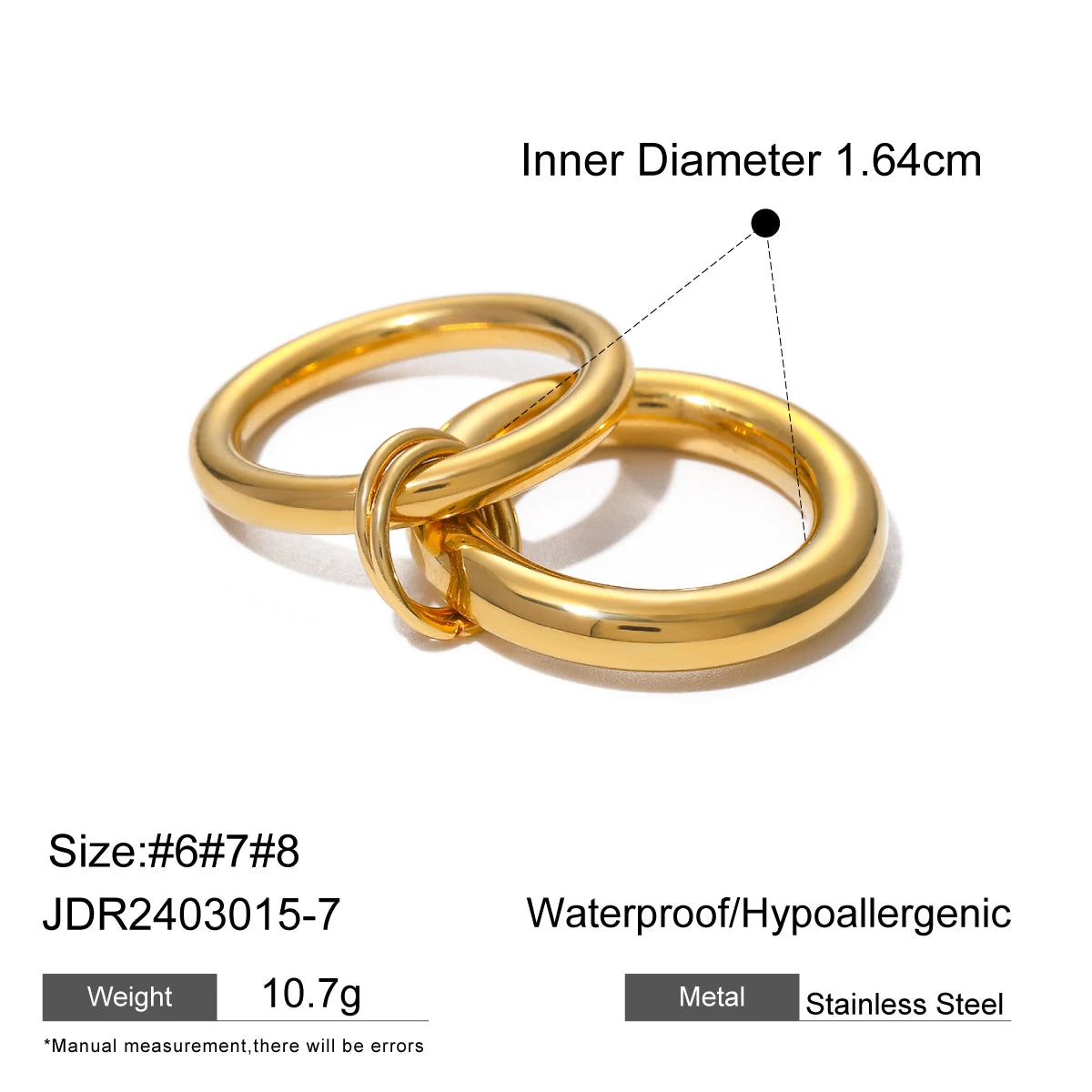 18K Gold Plated Stack Ring