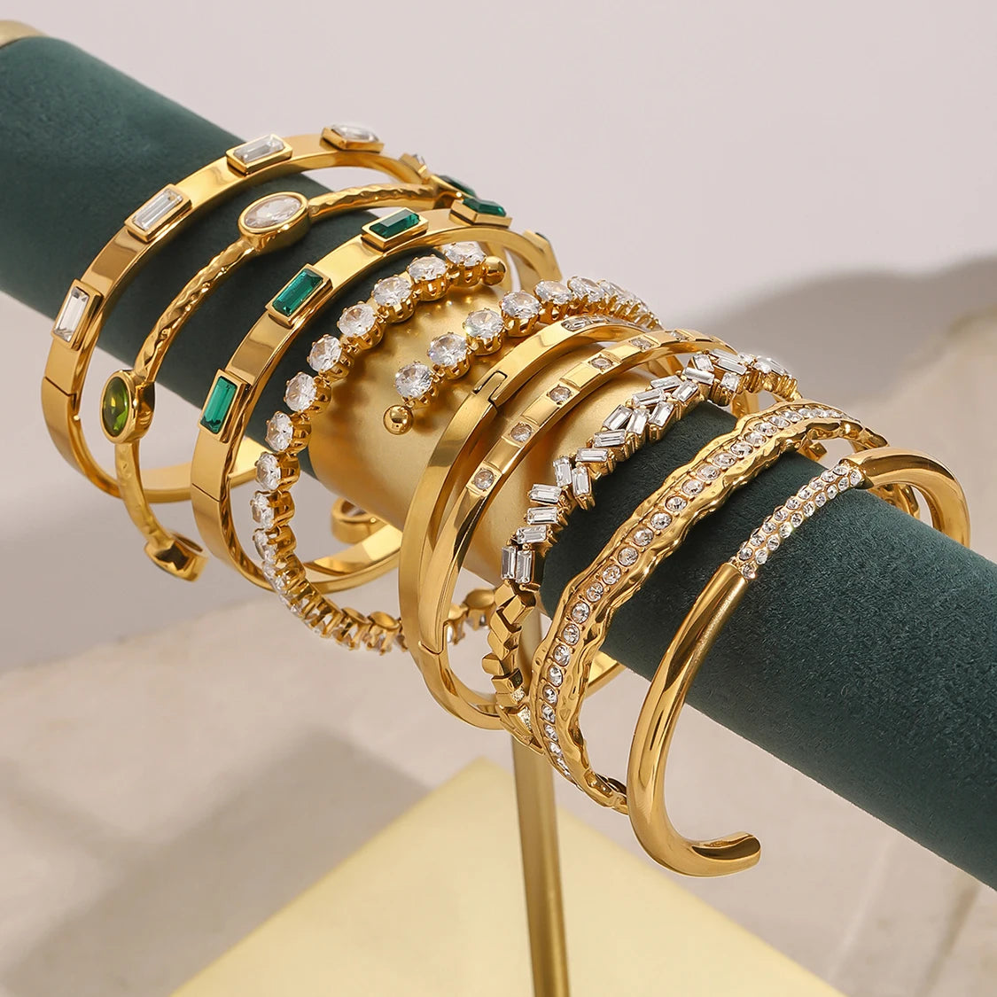 18K Gold Plated Zircon Crystal Adjustable Bracelet