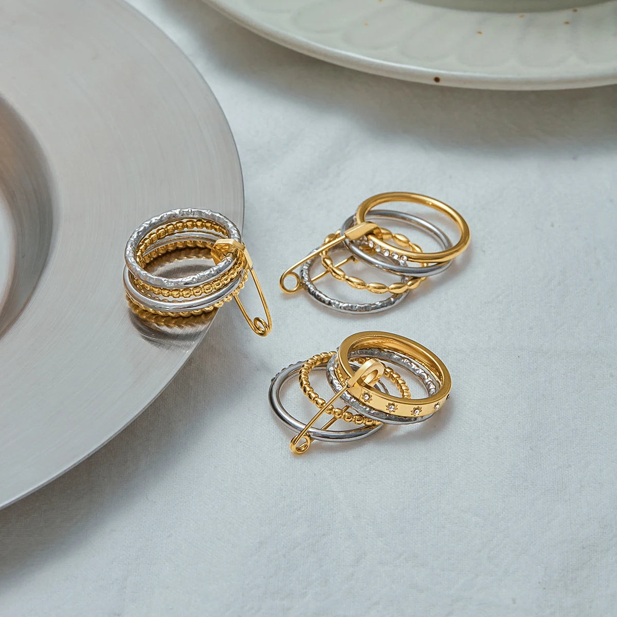 Two Tone Ring Stack