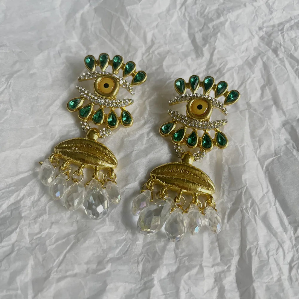 Baroque Style Surrealist Eyes Dangle Earrings