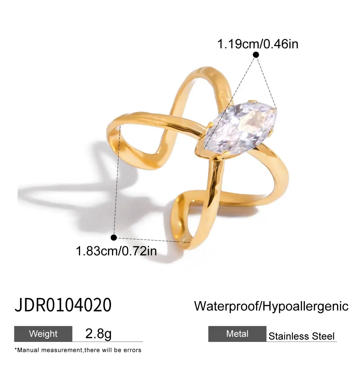 Zircon Circle Lines Gold Plated  Rings