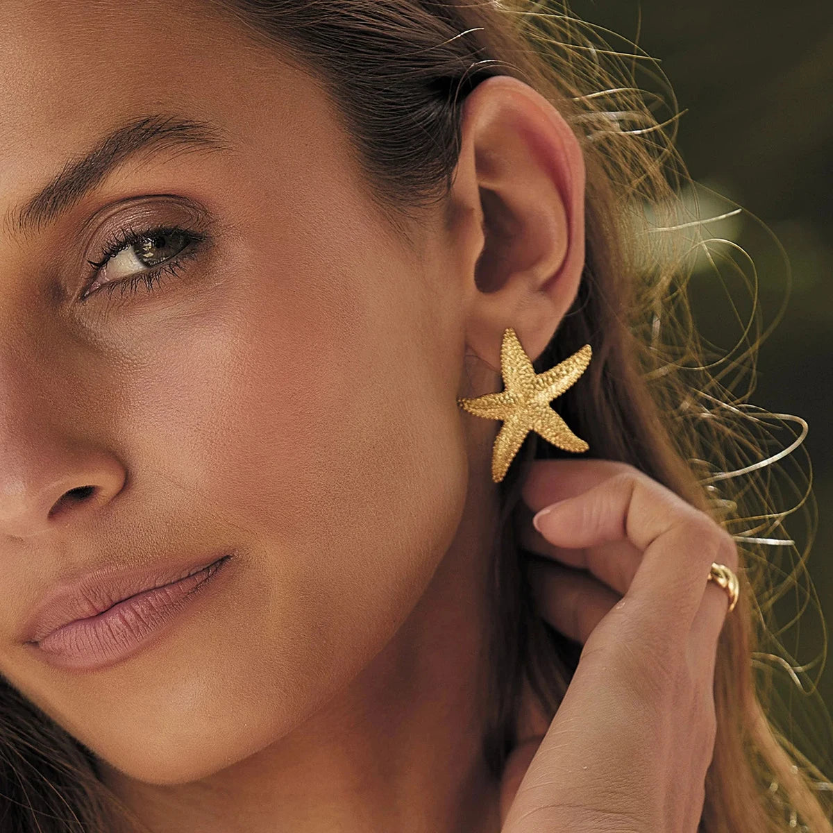 Ocean Sea Star Earrings 18K Gold Plated Stainless Steel
