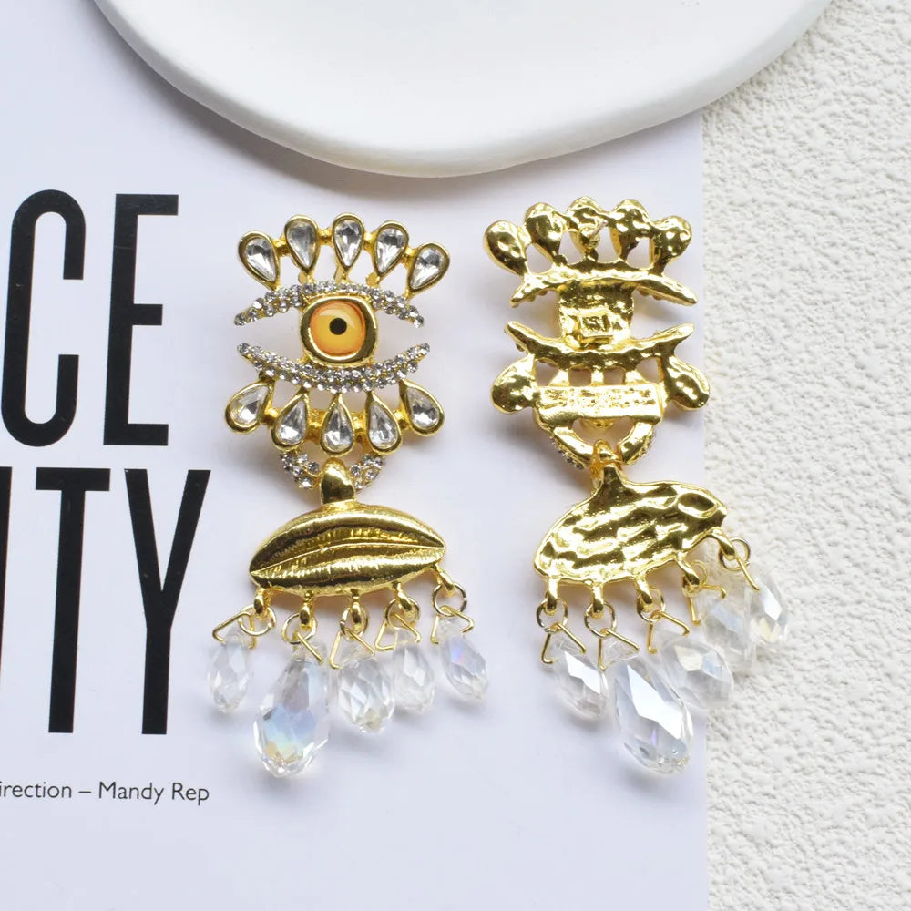 Baroque Style Surrealist Eyes Dangle Earrings