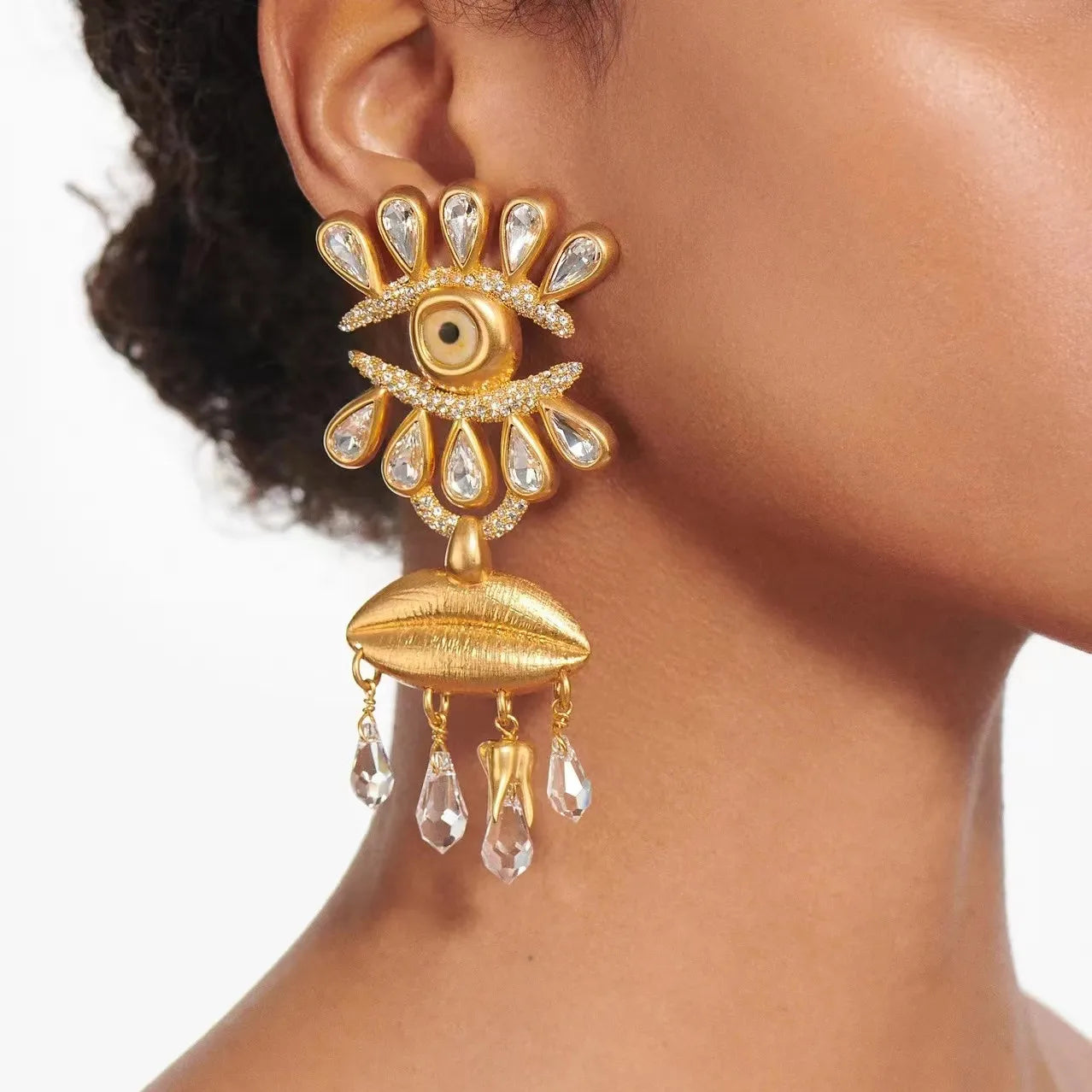 Baroque Style Surrealist Eyes Dangle Earrings