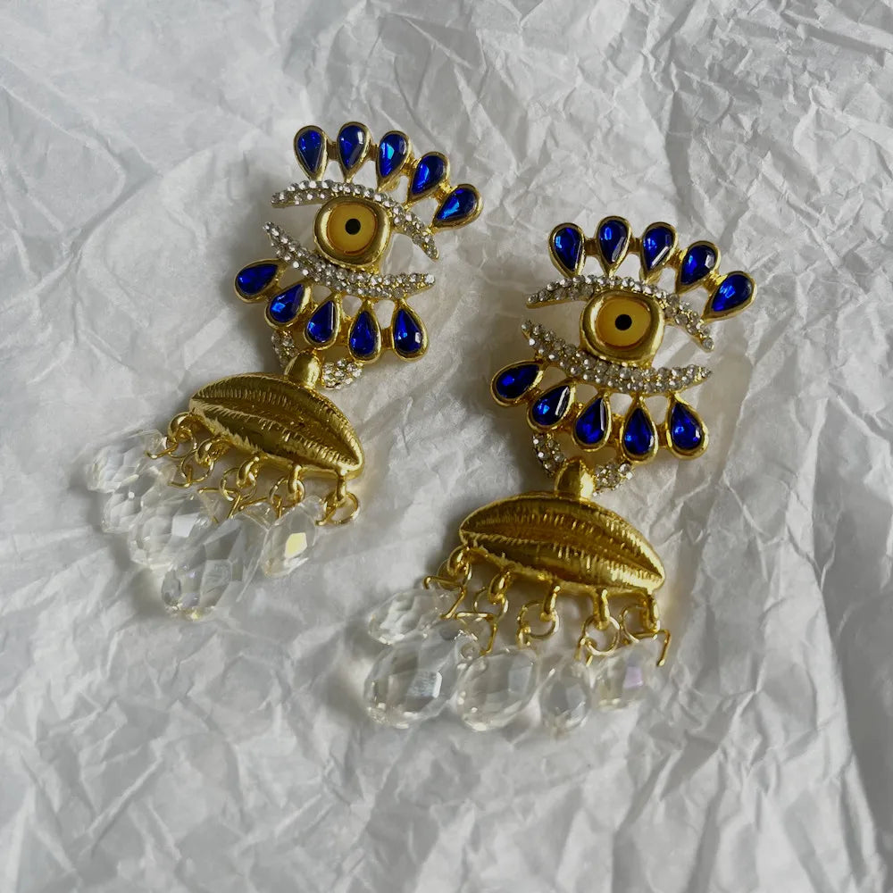 Baroque Style Surrealist Eyes Dangle Earrings