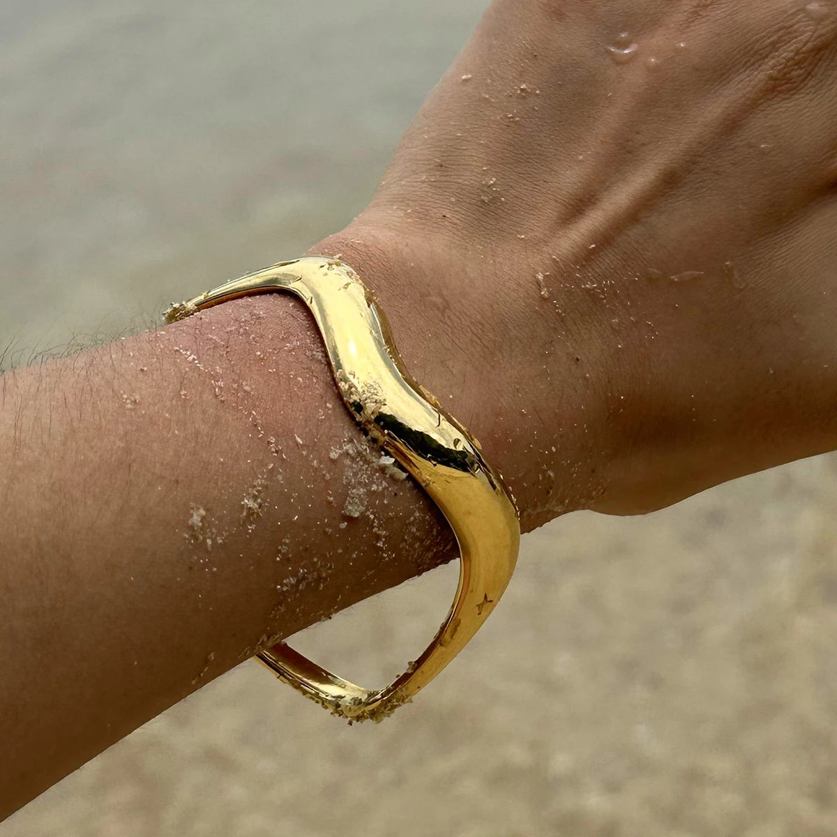 18K Gold Plated Stainless Steel Wrist Bracelet Bangle