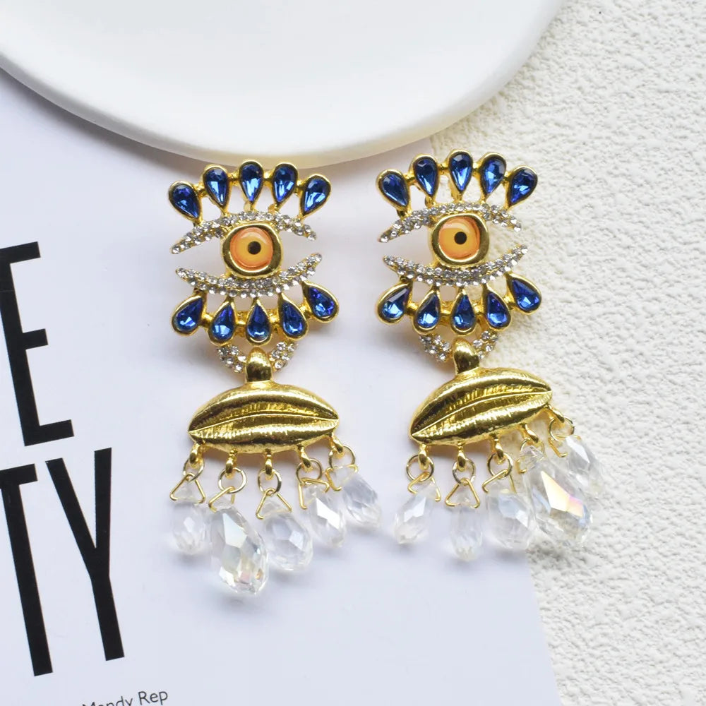 Baroque Style Surrealist Eyes Dangle Earrings