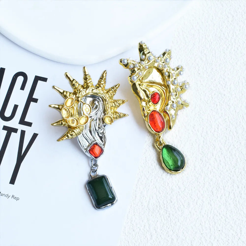 Multicolors Gemstone Dangle Earrings