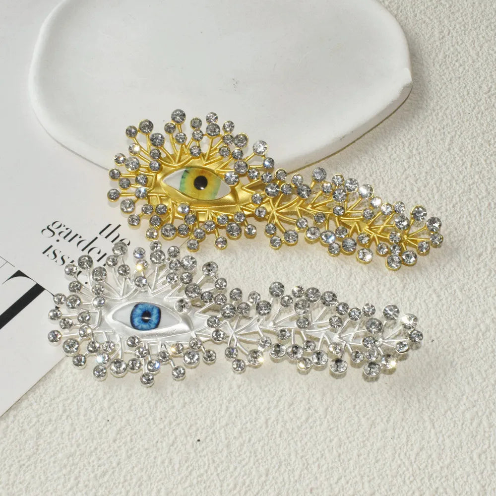 Rhinestone Baroque Evil Eye Brooch
