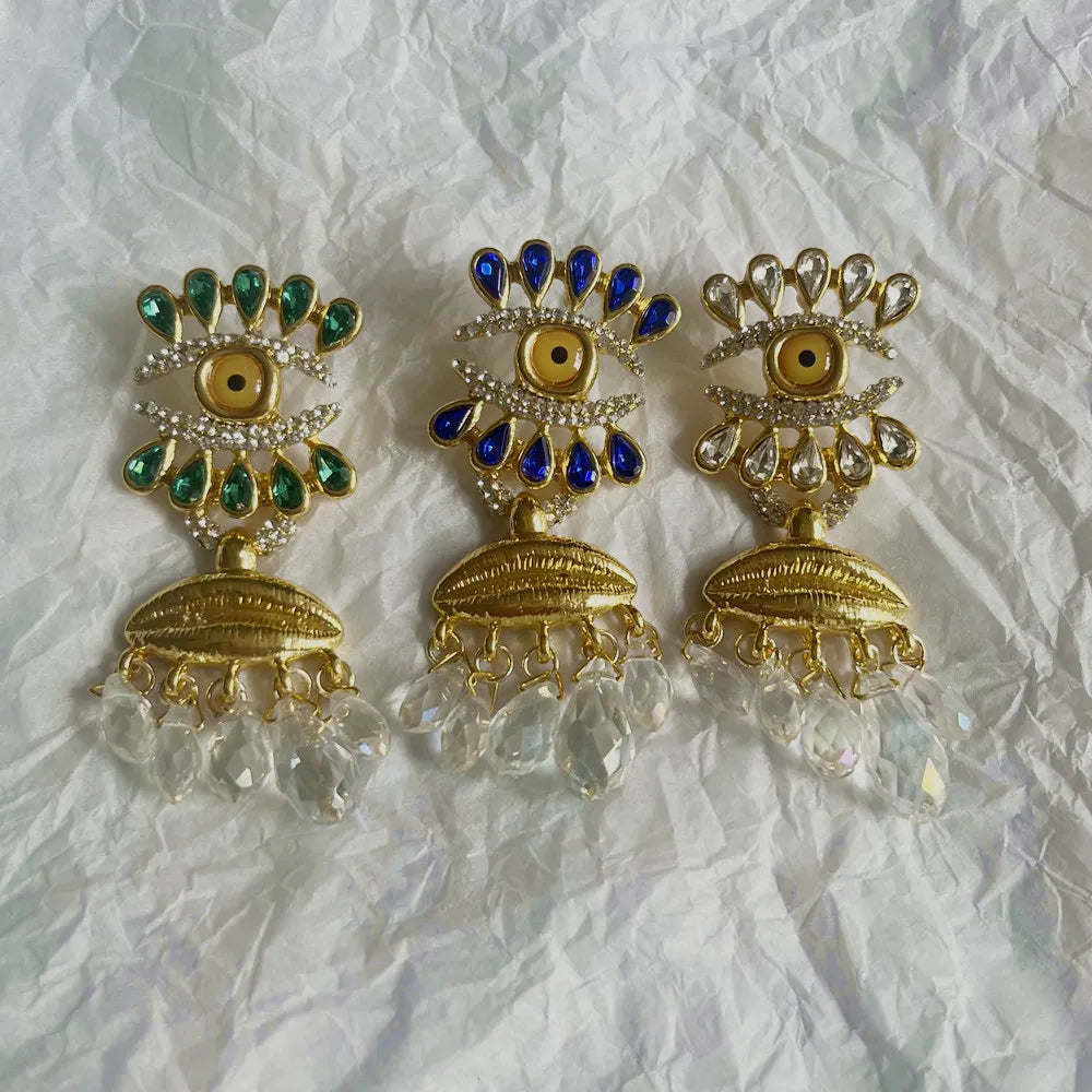 Baroque Style Surrealist Eyes Dangle Earrings