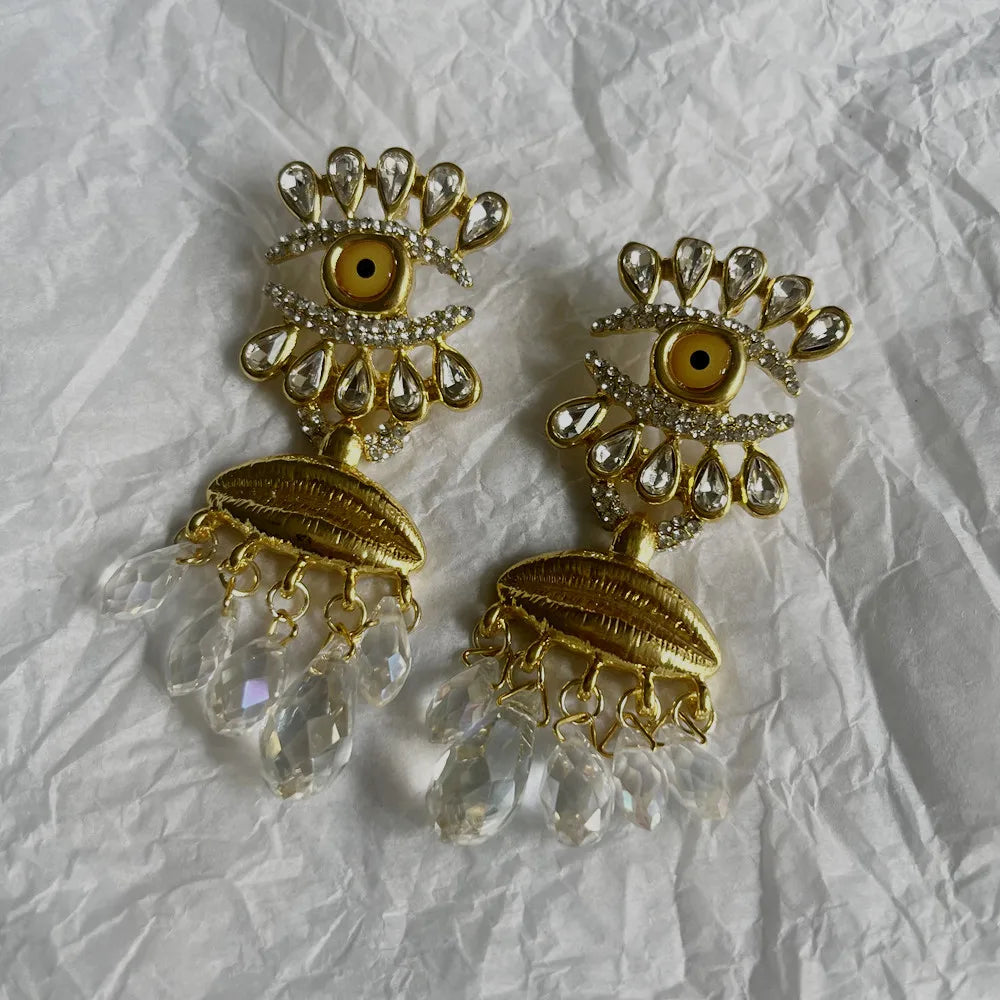 Baroque Style Surrealist Eyes Dangle Earrings