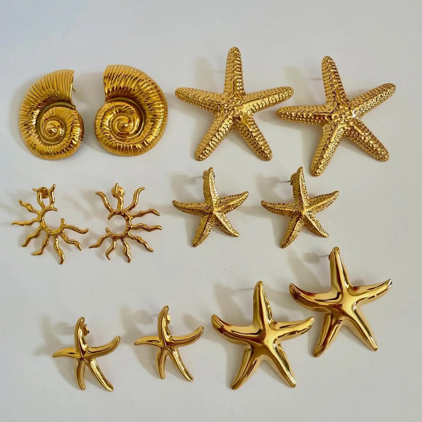 Ocean Sea Star Earrings 18K Gold Plated Stainless Steel