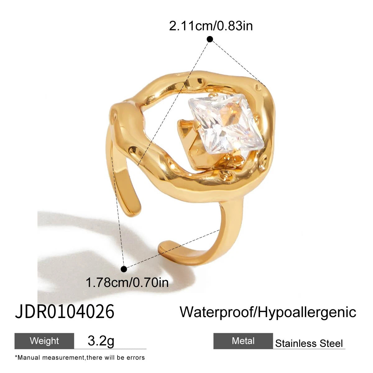 Zircon Circle Lines Gold Plated  Rings