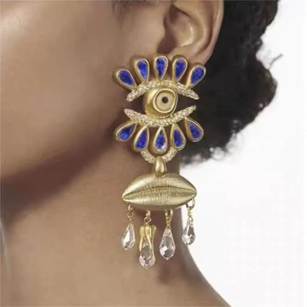 Baroque Style Surrealist Eyes Dangle Earrings