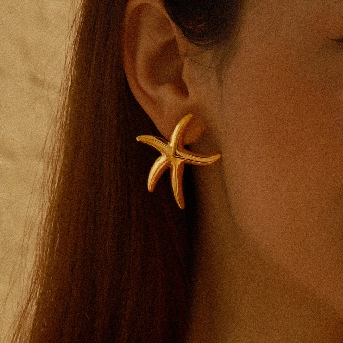 Ocean Sea Star Earrings 18K Gold Plated Stainless Steel