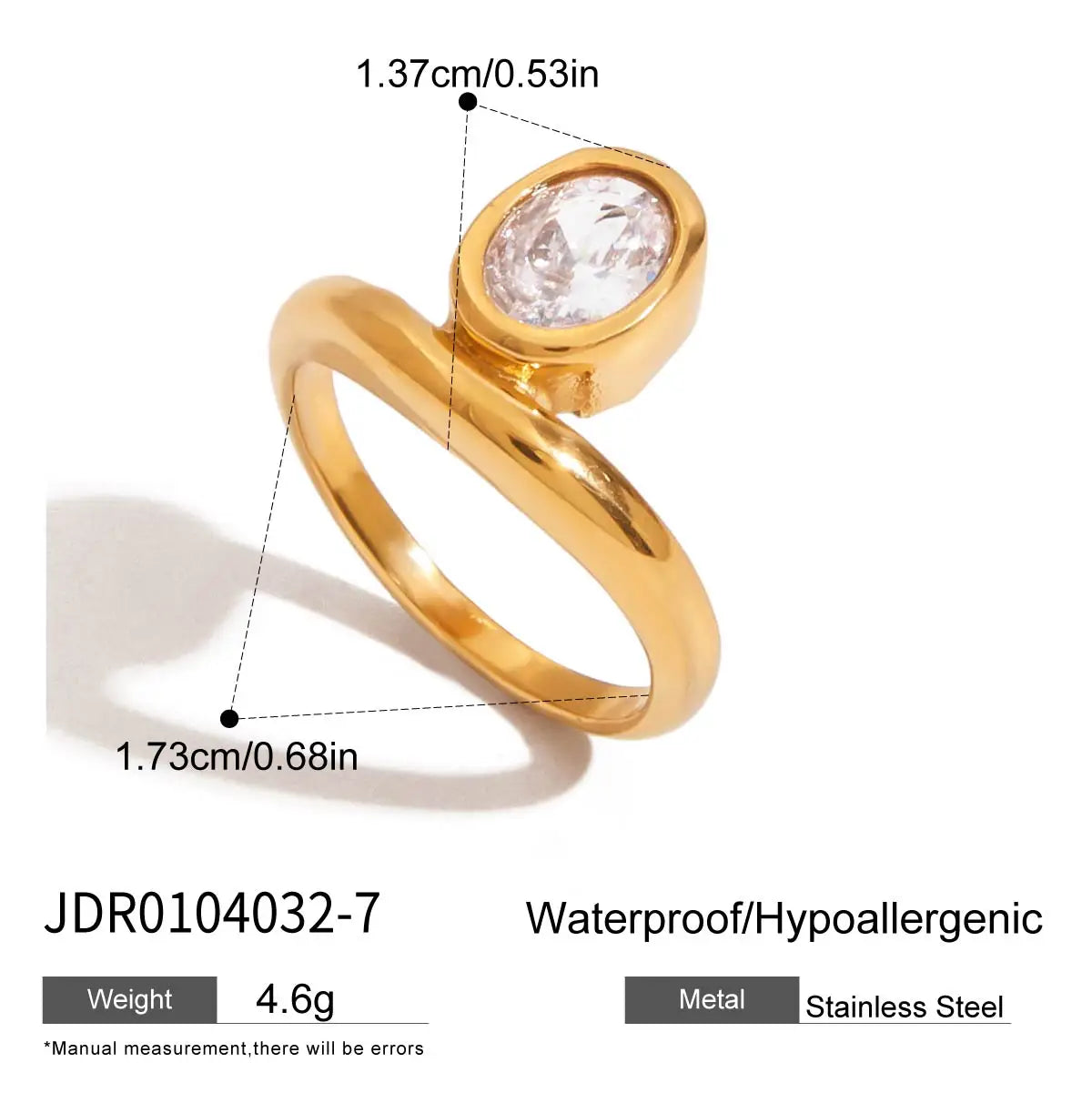 Zircon Circle Lines Gold Plated  Rings