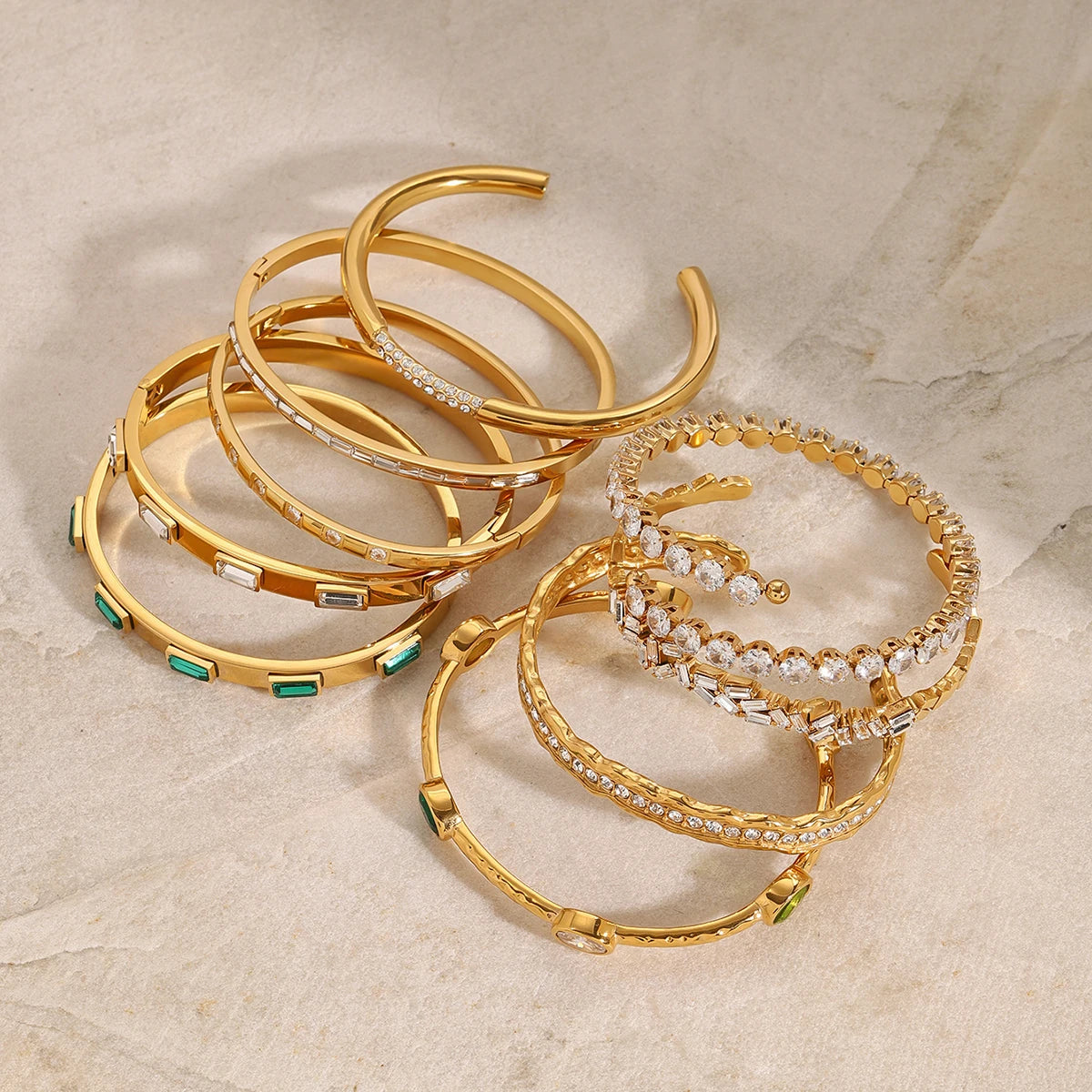 18K Gold Plated Zircon Crystal Adjustable Bracelet