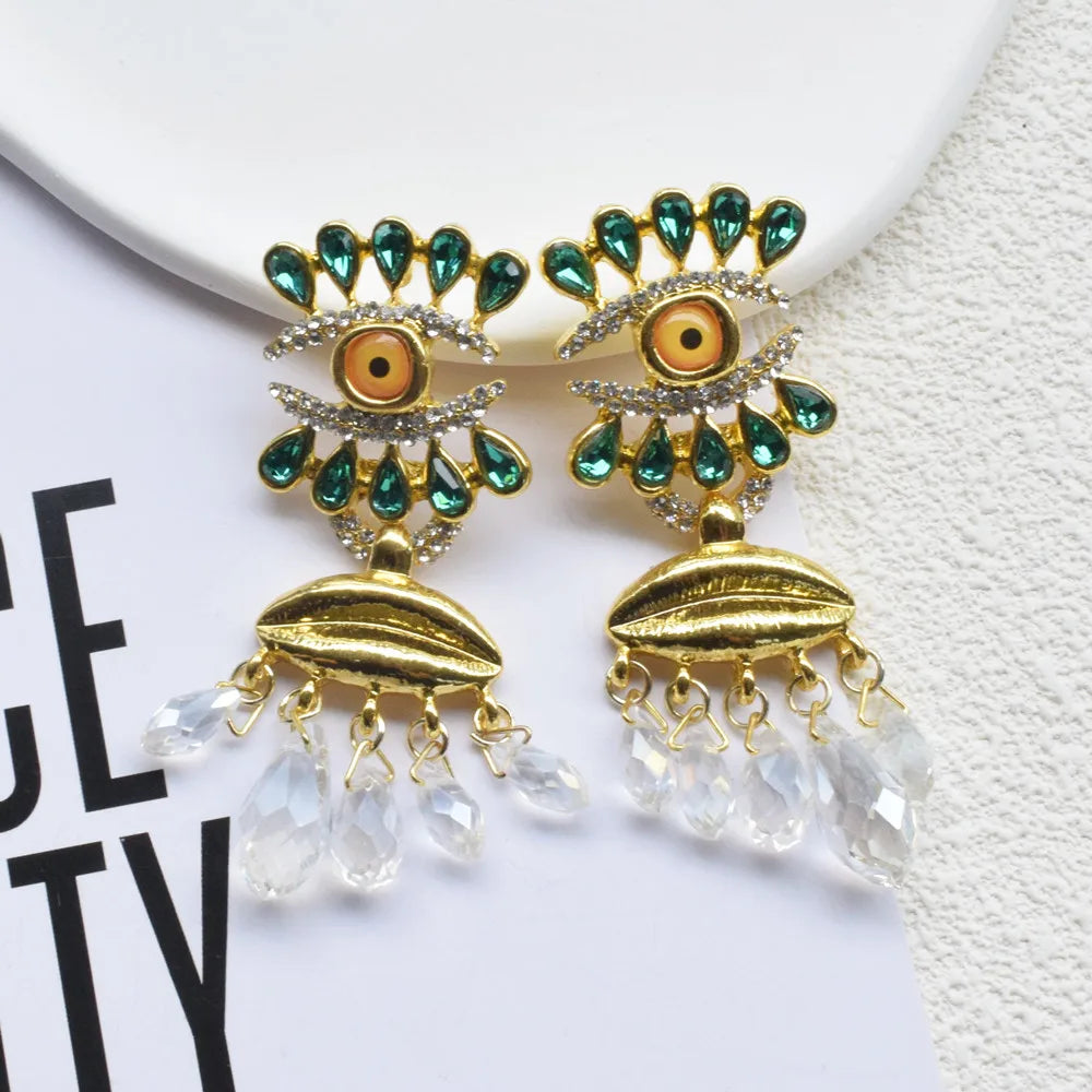 Baroque Style Surrealist Eyes Dangle Earrings