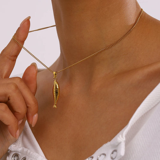 Sardine Pendant Chain Necklace