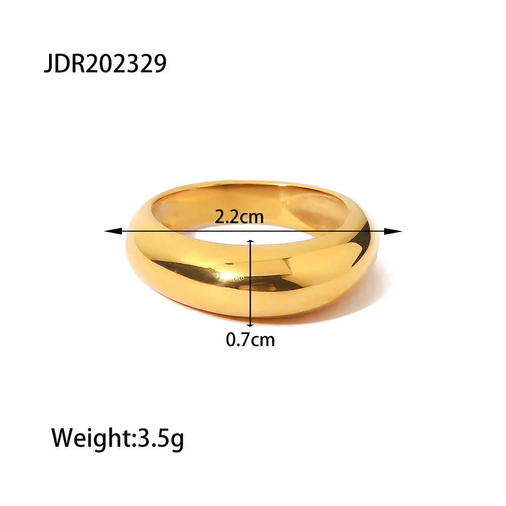 Gold polished Fashionable Stackable Rings with 2.2 cm diameter and 0.7 cm width from A minha loja